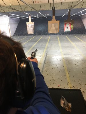 Me shooting a .22 revolver