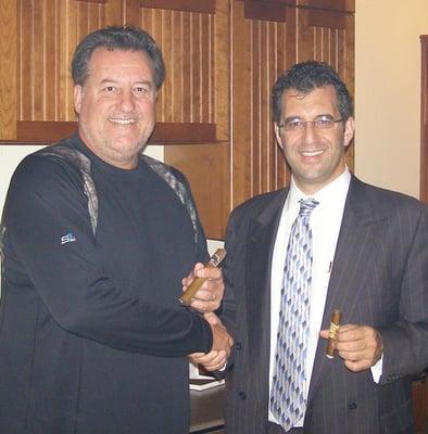 Alan Collins, owner of Angelina's Cigars, with Alex Merick of Ashton Cigars