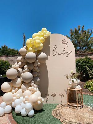 Part 2 of our backdrop for this cute Babyshower we set up in our clients backyard.