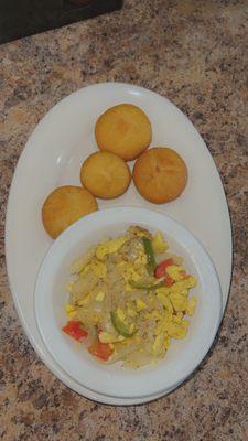 Ackee and Salt Fish with Fry Dumpling