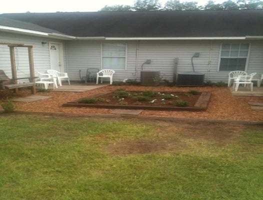 Private patio area for guest families.