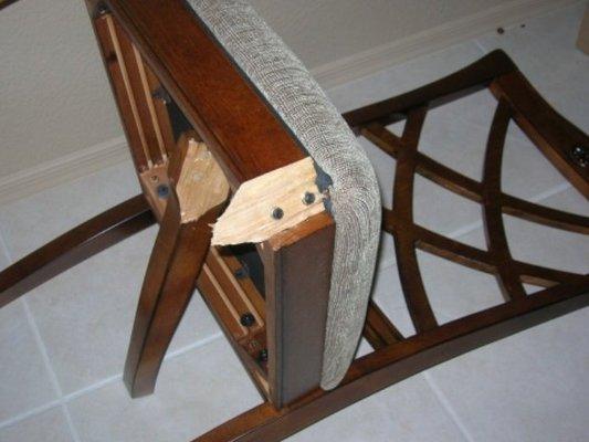 Broken Chair Leg - Mcmillan Movers & Cleaning