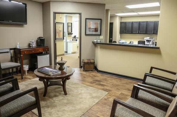 Our comfortable waiting area, in our completely remodeled office!