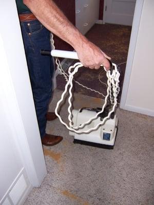 No water hose used to get your carpet cleaned.  Great green process for getting your carpets cleaned in the Winter time!