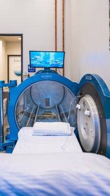 FDA Certified Medical Grade Hyperbaric Chamber. Sleep or watch movies while you take in the benefits of hyperbaric oxygen therapy.