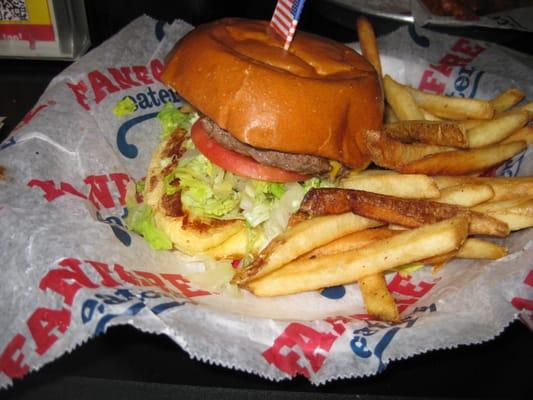 cheeseburger meal w/fries & American cheese