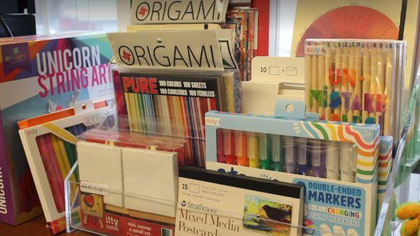 We carry origami supplies and markers.