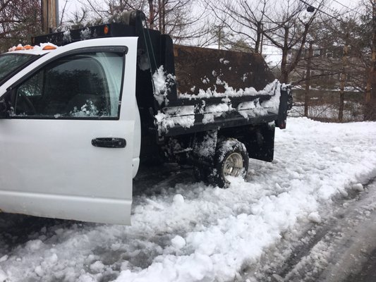 9am.Snow was blasted over my windshield. Packed all in my plow motor, and side of truck.20mph with the plow facing my truck.