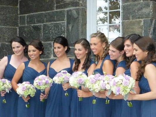 Bridesmaid bouquets were the perfect color blend!