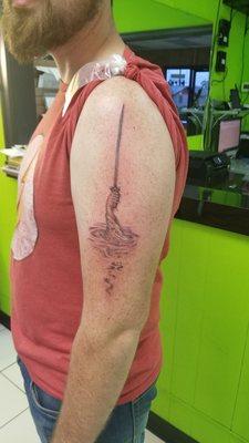 Excalibur tattoo, by J