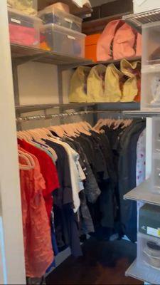 My guest closet after organizing