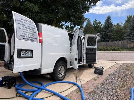 Truck mount carpet cleaning