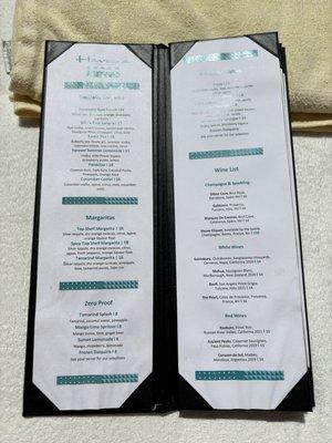 Poolside menu (enjoy for 1 hr and before and 1 hr after spa)