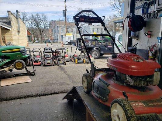 Toro walk behind lawn mower be serviced.