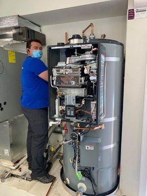 Hybrid Water Heating System "RINNAI DEMAND DUO" installation in Blackhawk, CA - Work in progress