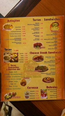 Menu back