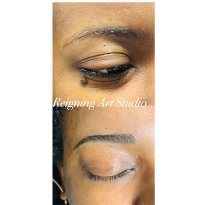 Microblading with slight shading (combo brow)