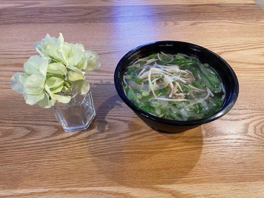 Pho Beef broth with brisket. Excellent