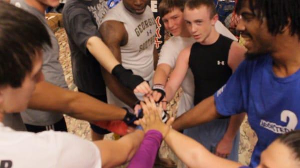 Team Huddle After a Killer workout