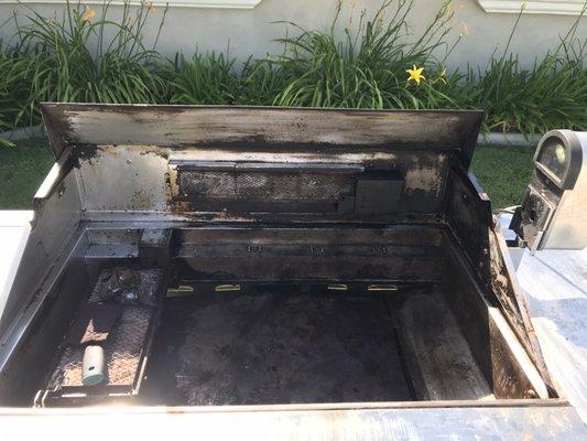 Dirty grill inside