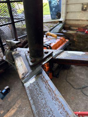 Enclosed trailer hitch repair