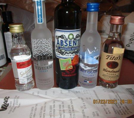 Virginia ABC store #169: Absinthe + my latest quest: The *perfect* vodka. Belvedere is ahead as of this writing.