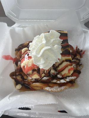 Cheesecake Funnel Cake and ice cream