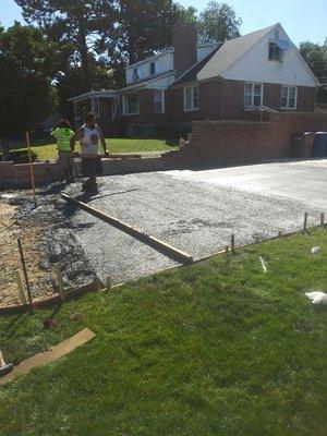 Concrete driveway