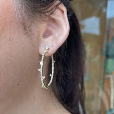 Penny Preville gold diamond hoops