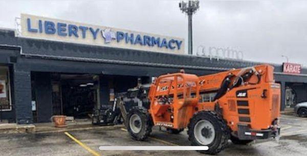 February 2023 ice storm. Thieves highjacked heavy equipment to break through the window