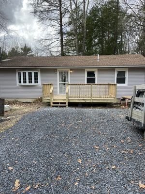 New deck, siding and windows.