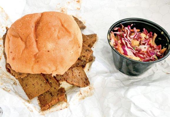 Smoked Seitan Sandwich &  Terlingua Cole Slaw