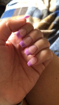 Dip manicure with tips