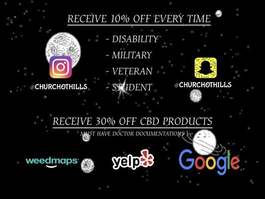 Check us out we have deals for everyone! Follow us on social media for a FREE gift.