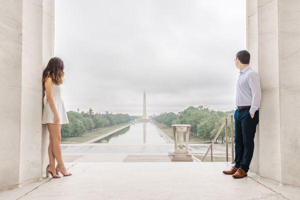 Lincoln Memorial engagement photos