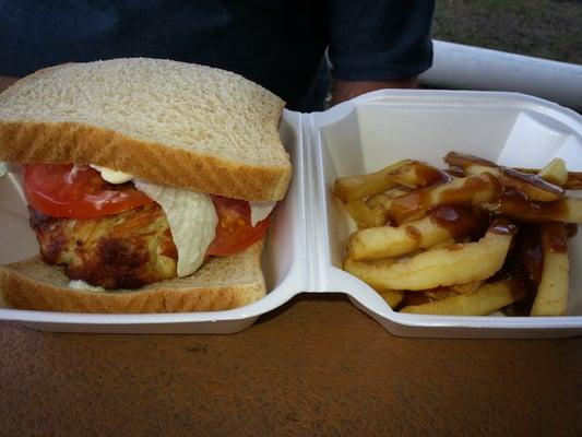 "Colossal" Crabcake with fries and gravy