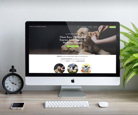 Take a look at our web design & development for Andy's Pet Grooming & Daycare:  Andyspetgroominganddaycare.com