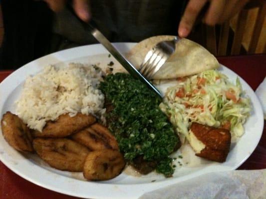 Chimichurry steak with sweet plantain