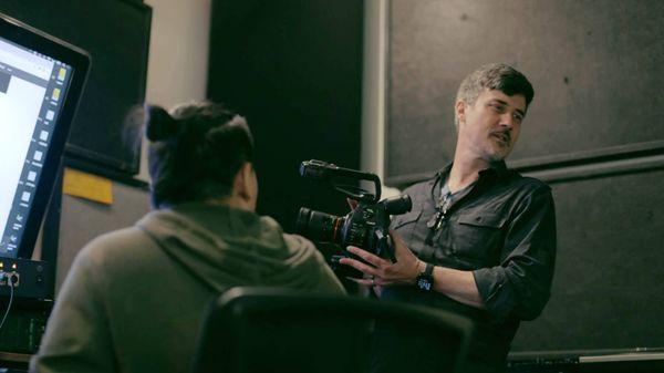 Frank on set, handheld with our Canon C100 mkii camera.