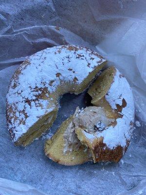 French toast bagel with walnut raisin cream Cheese