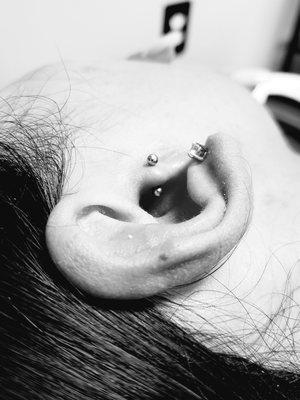 Tragus Piercing. Professional work only, call us at 6195429410  schedule an appointment tonight