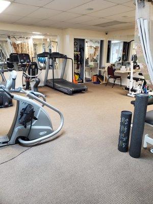 Fully equipped gym room.