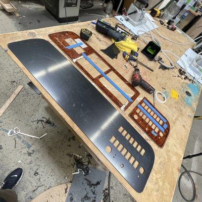 Boat dashboard fabrication.