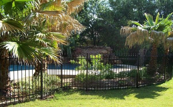 Residential Ornamental Wrought Iron Fence around pool. Round Rock, TX