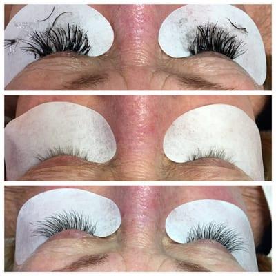 Lash extension correction and new set.