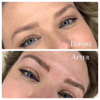 Microblading before and after.