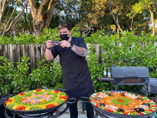 2021-10-30 Seafood paella and Farmer rice for 40 people