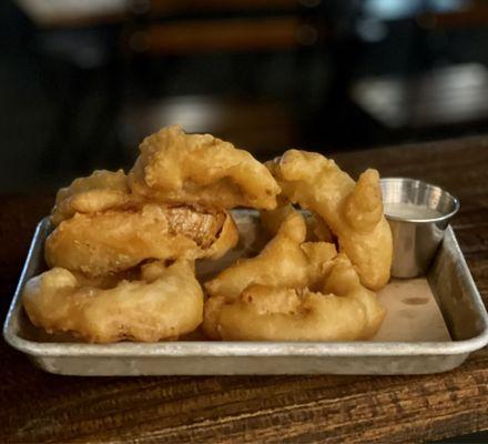 Saison beer ( they make it there) battered fries! My favorite onion rings ever!