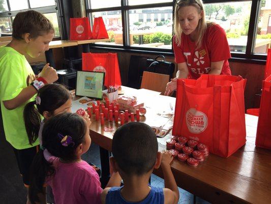 Awesome event. My kids enjoyed their time today at m burger. Delicious burgers and fries!