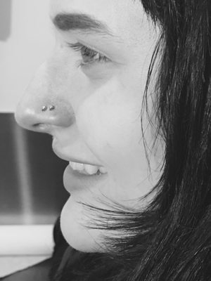 Double nostril piercing. Piercer Natascha